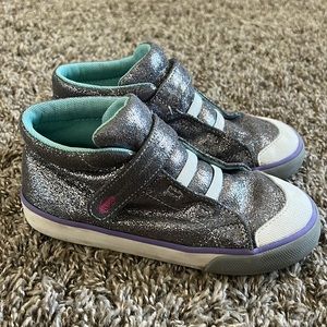 See Kai Run sneaker. Metallic. Size 12.